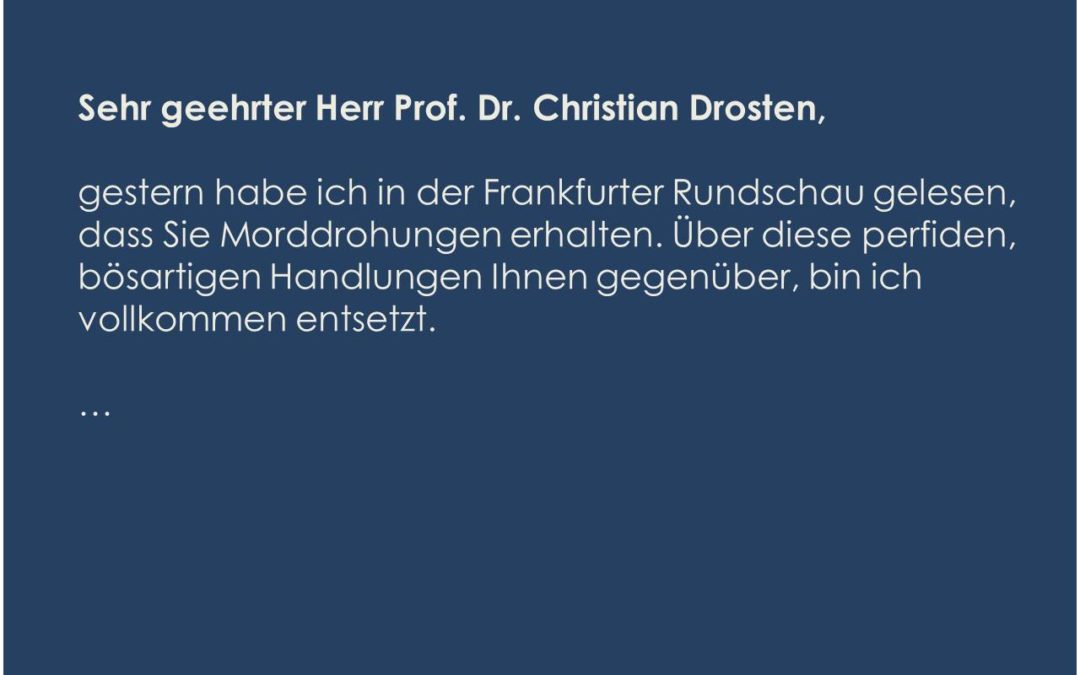 Öffentlicher Brief an Prof. Dr. Christian Drosten